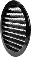 10" Inch Black Round Aluminum Vent Cover - Air Vent Louver - Soffit Grille Cover - Built-in Aluminum Screen - Grill Cover/Dryer Vent Cover for House, Kitchen, Bathroom, Garage Ventilation