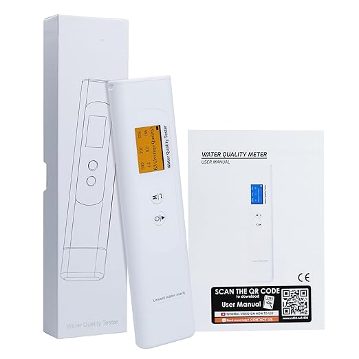 Water Quality Tester for Drinking Water, Portable 6-in-1 TDS Meter TOC, COD, EC, UV275, Temp&TDS, Digital Drinking Water Quality Tester for Home, RV, Hiking, Camping, Travel, Well, Tap, Water Purifier