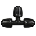 1/2" Drip Irrigation Tee Fittings: 10-Piece Barbed Locked Nut Tee Connectors for 1/2" Drip Tubing (0.650" OD, 13mm ID)