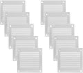 Vent Systems 4'' x 4'' Inch (Overall Dimensions) - Pack of 10 - White Air Vent Cover - Metal Air Return Grill with Built in Guard Screen Mesh - HVAC Ducting Vent Duct Cover for Interior, Exterior Use