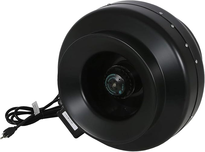 Hurricane Commercial Grade Inline Fan for Phresh & Black Ops Carbon Filters, Ideal-Air Ducting and Clamps and Titan Controls Ventilation Controllers