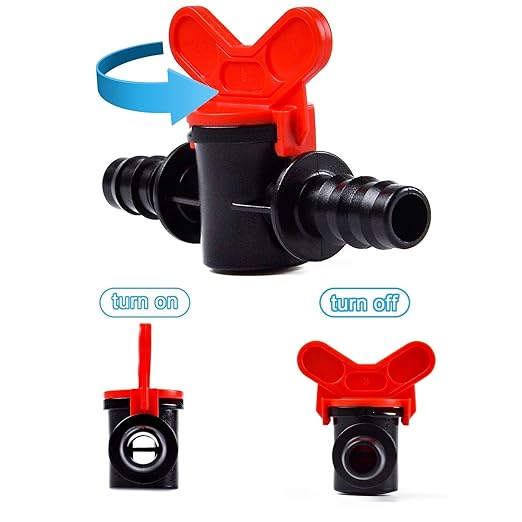 Kalolary 20PCS Drip Irrigation Switch Valves, 1/2" in-Line Ball Shut Off On Valve Barbed Tee Straight Valves for 16mm Tube 1/2 Inch Barbed Valves Gate Irrigation Fittings for Pipe Connection System