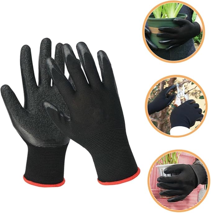BESTonZON Heavy Duty Gardening Gloves Waterproof Anti-puncture Yard Work Gloves for Men and Women with Anti-wear Latex Coating and Non-slip Grip for Outdoor Garden and Landscaping