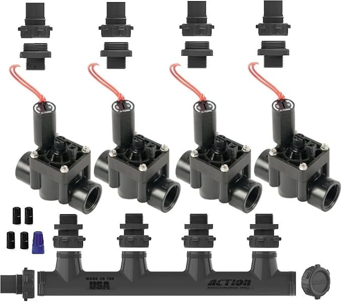 SPW Hunter Premium Valve Manifold System PGV101GS with Flow Control - Heavy Duty Action Machining Parts - 3/4'' or 1'' Slip PGV-101 (4 Zone)