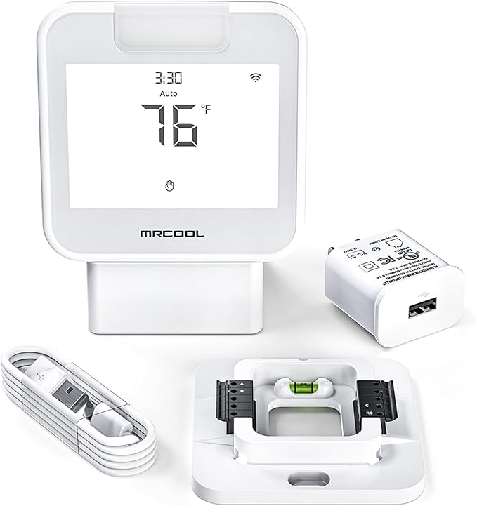 MRCOOL Smart WiFi Thermostat for Mini Split, Programmable Wall Control with Alexa and Google Assistant, 24V Heating and Cooling System