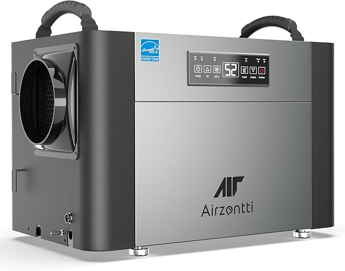 155 Pints Commercial Dehumidifier for Basement with Pump and Drain Hose, Large Space Dehumidifier for Crawl Space, Attic, Garage, Home, Industrial, Water Damage, Auto Defrost, Energy Star