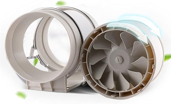 129CFM 4 Inch Inline Duct Fan Tube Ventilation Fan Silent Waterproof Vent Exhaust Blower Air Circulation Duct Fan for Kitchen Bathroom Toilet Grow Tent Greenhouses 220 m³/h (4 inch/White)