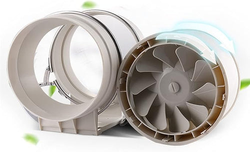 129CFM 4 Inch Inline Duct Fan Tube Ventilation Fan Silent Waterproof Vent Exhaust Blower Air Circulation Duct Fan for Kitchen Bathroom Toilet Grow Tent Greenhouses 220 m³/h (4 inch/White)