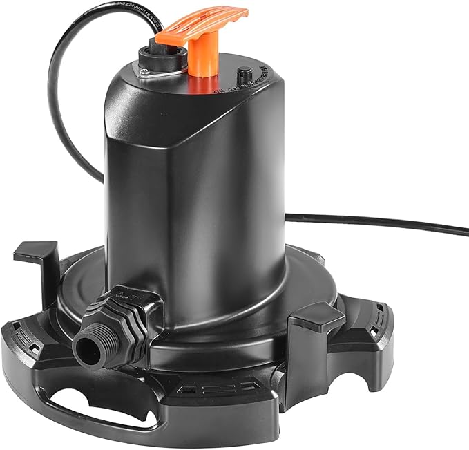 VEVOR 1/2 HP Submersible Pool Cover Pump – 1575 GPH, 24 ft Max Lift, Water Removal and Transfer Pump for Swimming Pools, Inflatable Water Parks, Draining (25 ft Power Cord)
