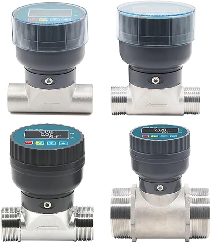 1Pcs RS485 Digital Display Flowmeter Stainless Steel Smart Electronic Flow Meter Flow Sensor Water, for Farm/Garden Irrigation(DN15,Female Thread_LCD Version)