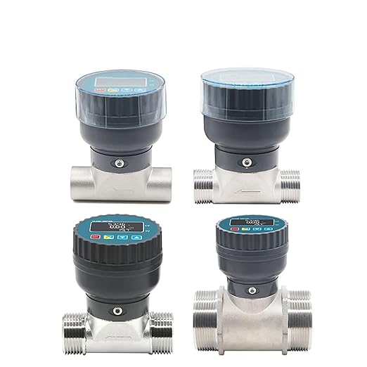 1Pcs RS485 Digital Display Flowmeter Stainless Steel Smart Electronic Flow Meter Flow Sensor Water, for Farm/Garden Irrigation(DN20,Male Thread_LCD Version)