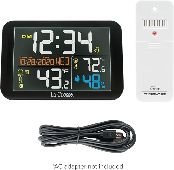 La Crosse Technology Color Weather Station (308-66677-INT), Black