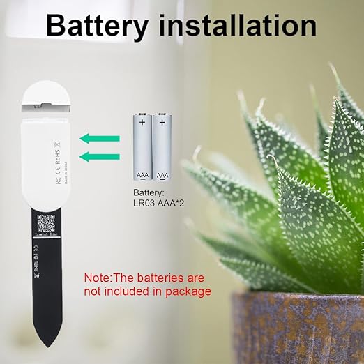 Haozee Intelligent Soil Moisture Sensor, Zigbee Hub Required, Capacitive Sensor, Humidity/Temperature Meter for Garden Planting, Compatible with Home Assistant Zigbee2mqtt