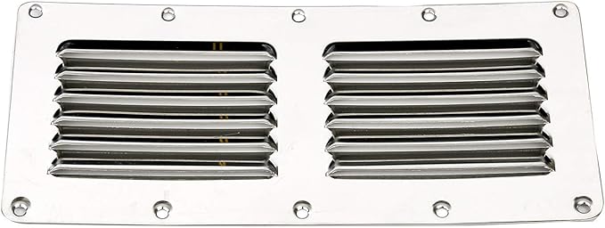Amarine Made Stainless Steel Stamped Louvered Vent - Rectangular Marine Vents 4-1/2" X 9" - 07723S