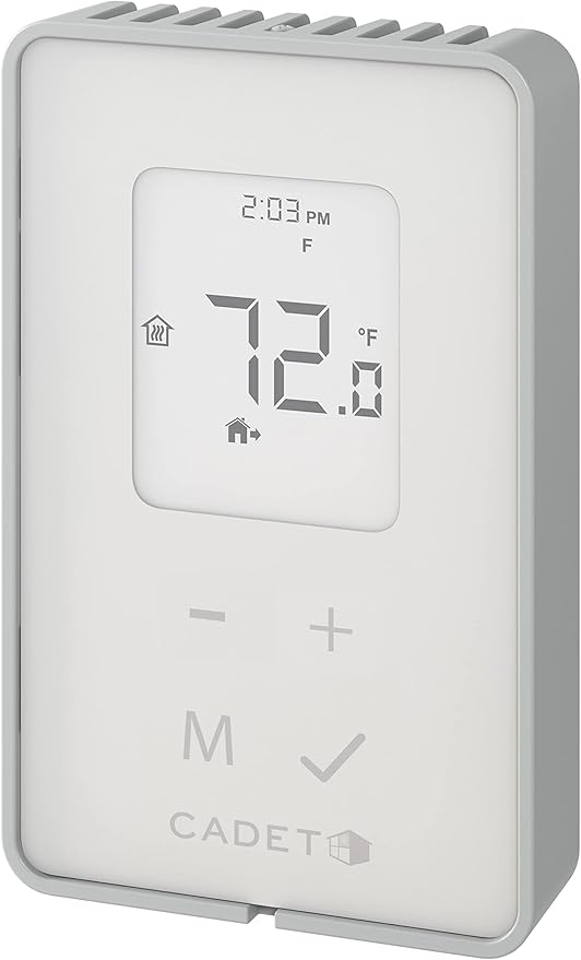 Cadet Electronic Wall Thermostats Double Pole Programmable (Model: TEP362DW, Part: 08204), 15 Amp, 120/208/240 Volt, 1800/3120/3600 Watt, White