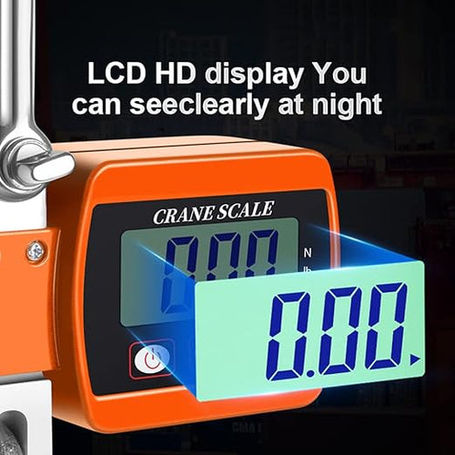 1100LBS Hanging Weight Scale Industrial Heavy Duty with Accurate Sensor Digital, Professional for Farm, Hunting, Bow Draw Weight, Big Fish & Hoyer Lift Orange