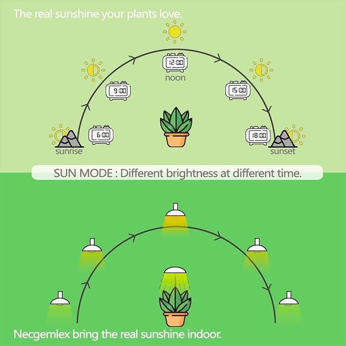 Smart LED PAR38 Grow Light, Dimmable, Sun Mode Dimming - Mimics Real Sunshine, Daily Run Auto Timer, Remote Control - Full Spectrum for Indoor Plant Growth