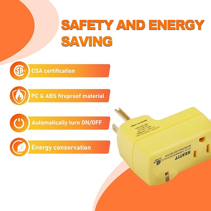 HEATIT ET-21 Freeze Thermostatically Controlled Outlet On at 38F /Off at 50F ET-21-3 3PCS