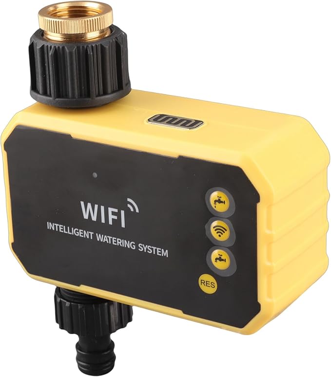 Alomejor Smart Water Timer with Rain Sensor Functionality, WiFi Sprinkler Controller for Efficient Watering, ABS Material,Yard