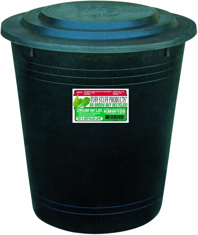 Tuff Stuff Products KMW109 Drum with Lid, 13-Gallon