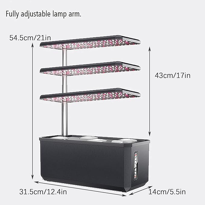 6 Pods Hydroponics Growing System with LED Grow Light Indoor Garden Smart Herb Garden Kit Plants Germination Kit Automatic Timer Height Up to 17" White