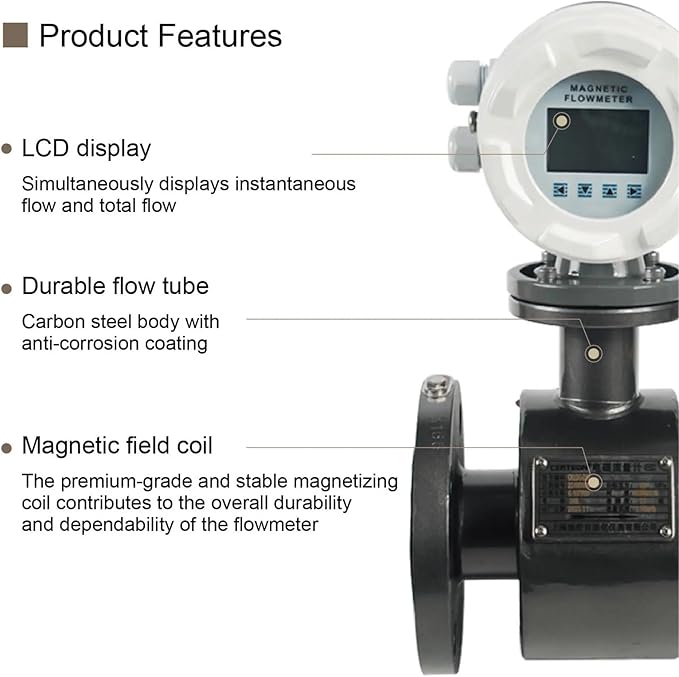 LDG Electromagnetic Flow Meter Magnetic Flowmeter DN10-DN50 Digital Water Liquid Sensor Smart Industrial Wastewater Pipeline(DN15)