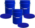 ePackageSupply 5 Gallon Bucket - Food Grade Bucket with Airtight Gasketed Tear Strip Lid, BPA-Free, Heavy-Duty 90 Mil HDPE Plastic Pail, Bulk Storage, Durable Container, Made in USA - Blue, 3 Packs
