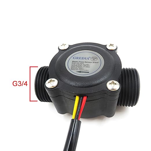 3/4" Water Flow Sensor Food-Grade Switch Hall Effect Flowmeter Fluid Meter Counter 1-60L/min