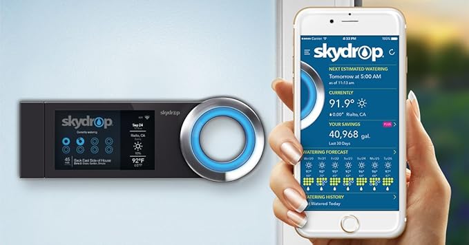 Skydrop Halo Smart Sprinkler System Controller | Alexa and Google Home Enabled | WiFi Connected | 8-Zone Irrigation System on Your Water Bill