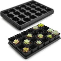 RooTrimmer 5 Pack 24 Cell Nursery Pots Trays with 2.8 inch (7CM) Square Nursery Pots 120pcs (Black), Plastic Seed Starter Tray with Drain Holes for Carrying and Holding Plant Pot(17"x11"x1.6")