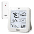 OBET Indoor Outdoor Thermometer Wireless Weather Station, Battery Powered Inside Outside Thermometers Hygrometer Monitor with Backlight, Max/Min Record, Dew Point, Heat Index, Pressure (500 Feet)