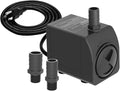 Knifel Submersible Pump 300GPH Ultra Quiet with Over Heating Protection 6ft High Lift for Fountains, Hydroponics, Ponds, Aquariums & More…