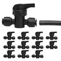 Bonviee 1/4 Inch Push-to-Connect Valves, 12 Pack – On/Off Flow Control for Drip Irrigation in Garden, Lawn, Greenhouse