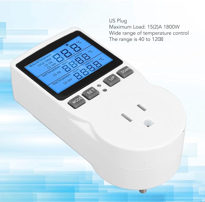 DIGITEN WTC100 Wireless Thermostat Outlet, Greenhouse Reptiles Cooling Heating, Remote Control (US Plug)