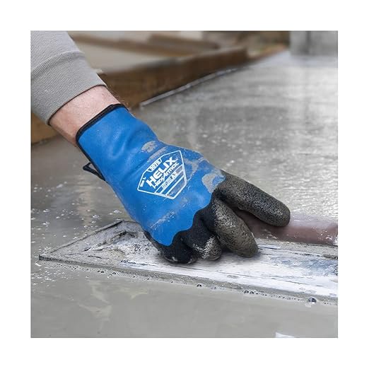 HexArmor Helix 3070 Water-Resistant Work Gloves – 360° Latex Coating, 18-Gauge Breathable Shell, High-Grip Wrinkle Rubber Palm, Cut & Abrasion Resistant, Ideal for Wet Concrete & Masonry | Small