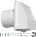 4 Inch Dryer Vent Cover Outside, Hooded Wall Vent with Screen & Damper - Stainless Steel Wall Exhaust Vent, Wall Vents Cover Cap External for Dryer Ventilation & Outdoor Air Ducts
