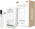 MOES WiFi Smart Temperature and Humidity Switch Module Sensor, Dual Relay Output Controller, Smart Life Tuya App Wireless Remote Control, Programmable Thermostats Kit Works with Alexa Google Assistant