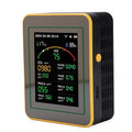 Eujgoov Air Quality Detector, 15 in 1 WiFi APP Control CO2 HCHO TVOC PM2.5 PM10 Temperature Humidity Monitor with Smart Timer and Real Time Data, for Indoor Air Quality Testing (Black Yellow)