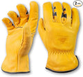 Bear Knuckles Leather Gloves for Men. Heavy Duty Cowhide Mens Work Gloves with Pre-Curved Fingers. Outdoor Work Gloves, Durable Leather Gloves for Construction & Yardwork. HD361