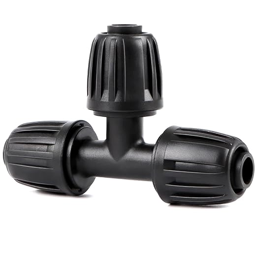 12 Pieces 1/2 Inch Drip Irrigation Tee Fittings, 1/2'' Drip Line Barbed Locked Tee Connectors for 1/2 Inch Irrigation Tubing (1/2" ID x 0.650" OD) Anti-leak 3-Way Irrigation System Parts