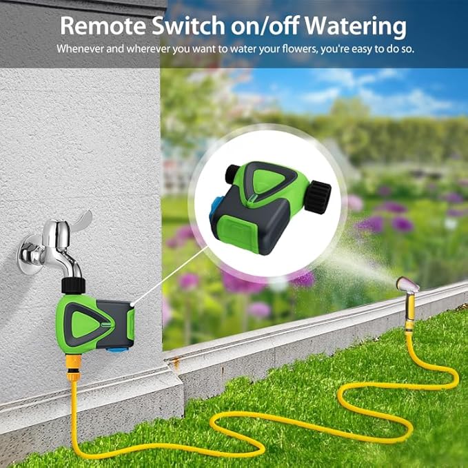 WiFi Sprinkler Timer, Smart Water Hose Timer with APP Control, Rain Delay, Auto & Manual Watering Mode, WiFi Irrigation System Controller for Lawn Yard Garden, Compatible with Alexa & Google Home