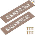 uxcell 2Pcs Aluminum Alloy Air Vents, 200 x 50mm / 7.9 x 2" Rectangle Louvered Ventilation Grille Cover with Mounting Screws for Door Cabinet Wardrobe, Brown