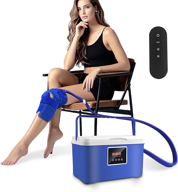 Cold Therapy Machine- Ice Therapy Machine for Knee, Large Capacity Water Tank, Quiet Pump, Adjustable Time and Flow Speed, for Sports Injuries, Knee Pains