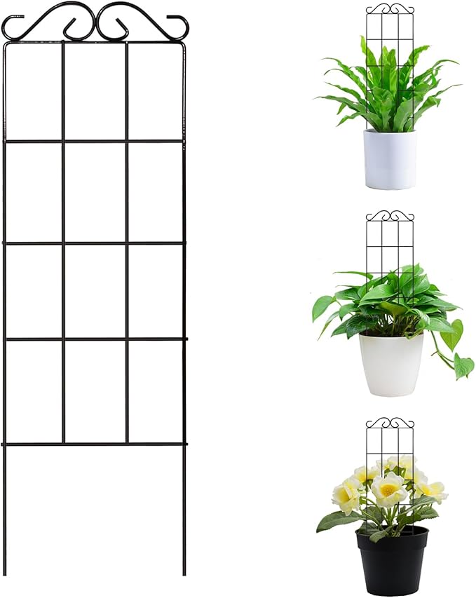 4 Pack 19.7x5.9 Inch Garden Trellis, Indoor & Outdoor Stable Support for Climbing Plants (Flowers, Tomatoes, Vines, Anti-Lodging Solid Structure)