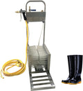 Heavy-Duty Farm Boot Scrubber & Cleaner with Stainless Steel Brush and Water Spray Gun - Essential Footwear Cleaner for Ranches, Construction Sites, and Outdoor Use