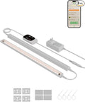 GLOWRIUM Smart Grow Lights for Indoor Plants with APP, Full Spectrum Grow Lights for Seed Starting, G6 Plant Light Strip with auto Timer, 3 Angle dimming Levels for Plant Shelf, 2-Pack (White, 16W)