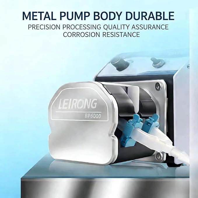 Complete Peristaltic Pump ZP6000 High-Flow Dual-Channel Industrial Filling Machine Variable Speed Laboratory & Medical Grade Water Transfer Pump (35# A-60-F Tube, 450~4500ml/min)