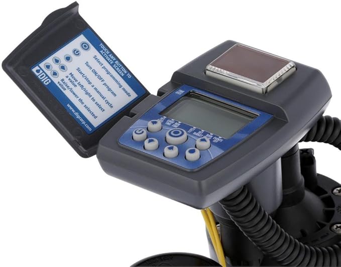One Stop Outdoor Single Station Solar Powered Irrigation Controller/Garden Watering Timer with Manual Valve Actuator - LEIT1-MVA DIG (Also Compatible with Hydroponics Systems)