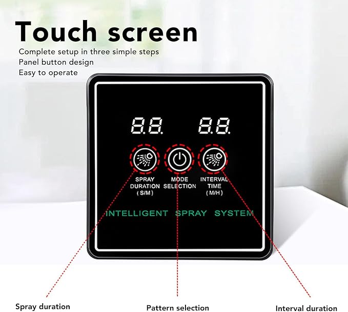 Luocute Reptile Fogger, Smart Spray System with Timer 360 Adjustable Nozzles, Automatic for Terrarium Chameleons Snakes Frogs Turtles