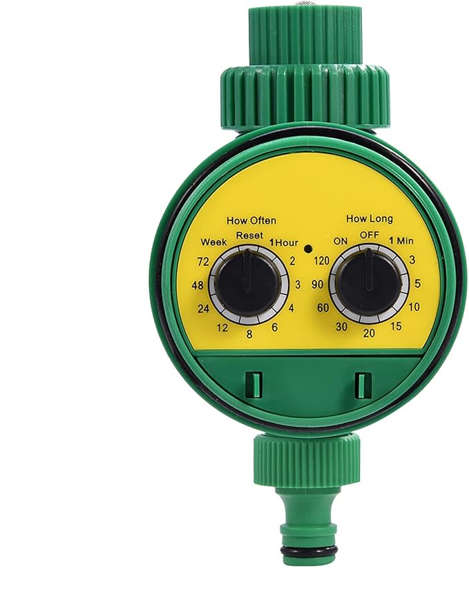 Automatic Watering Timer, Garden Irrigation Controller, Green Compact - Waterproof Durable, Adjustable Outdoor Sprinkler, Ideal for Lawn and Balcony